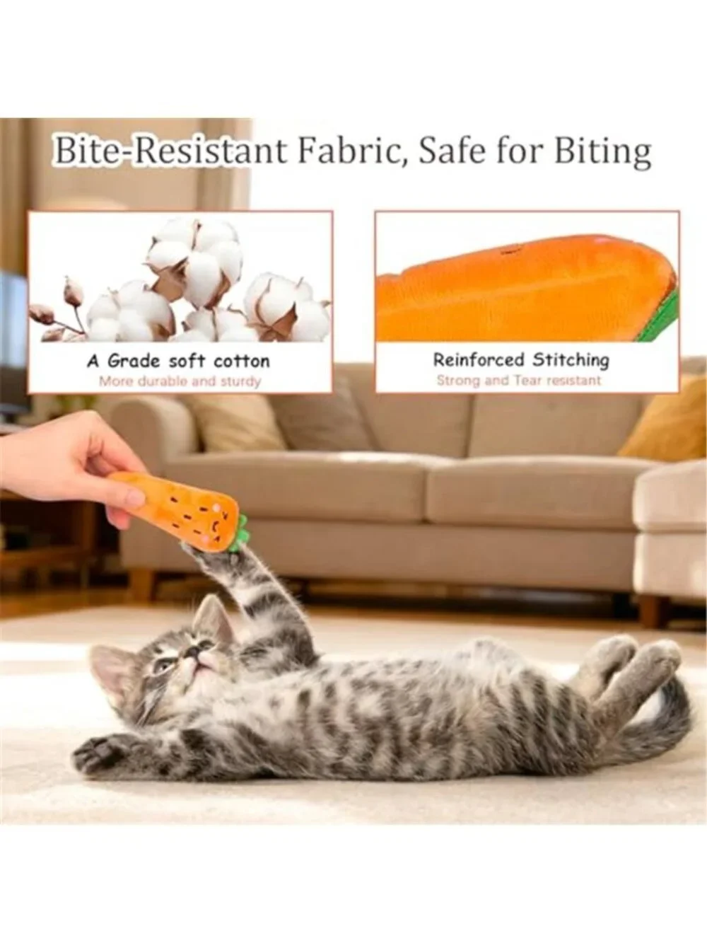Cat Toys, 5 Pack, Plush Catnip Toys for Indoor Cats Kitten, Interactive